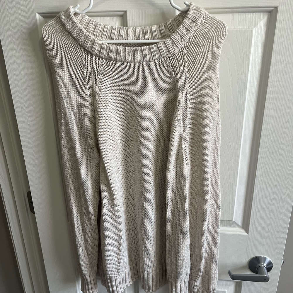 Aerie Beige Crew Neck Sweater